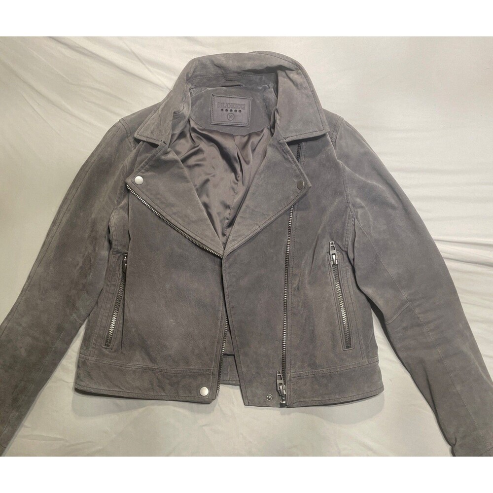 Blank NYC Suede Moto Jacket Grey - Womens  Size M